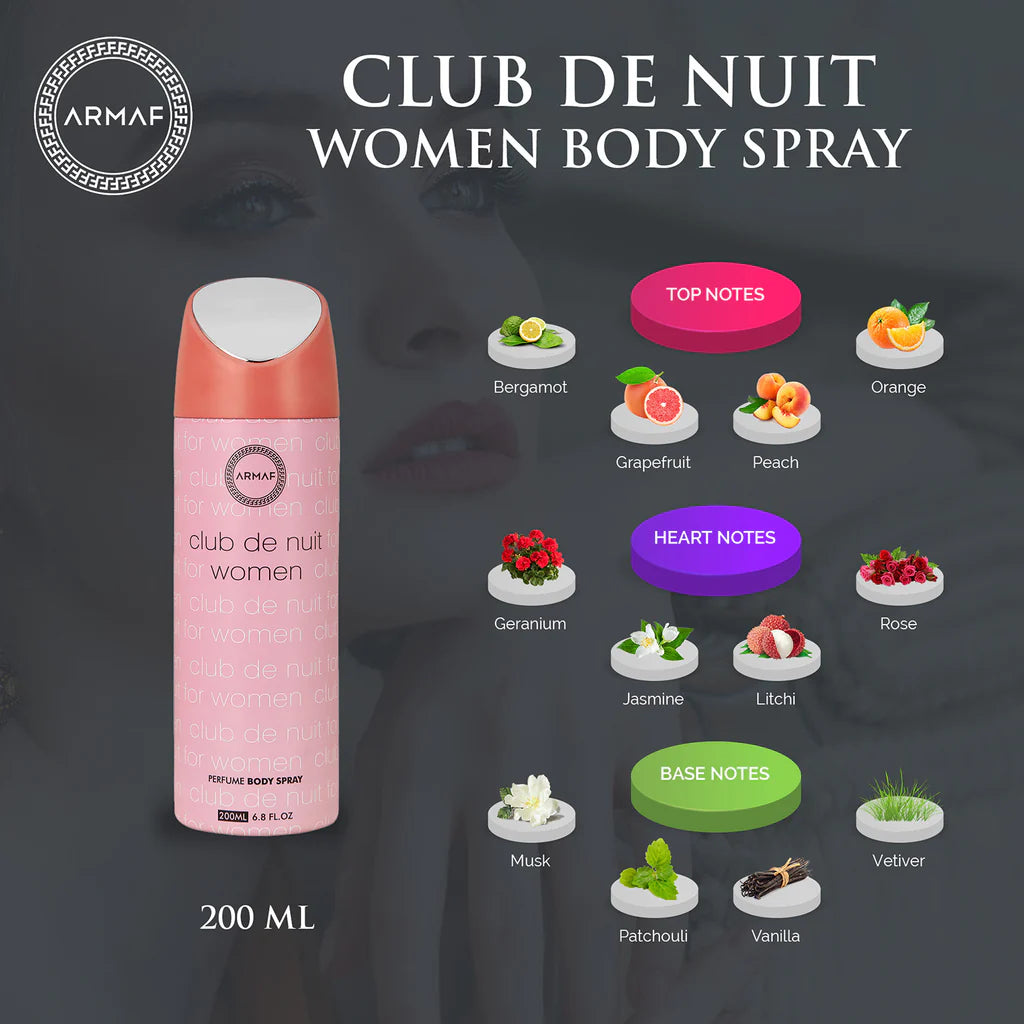 ARMAF CLUB DE NUIT WOMAN (W) PERFUME BODY SPRAY 200 ml