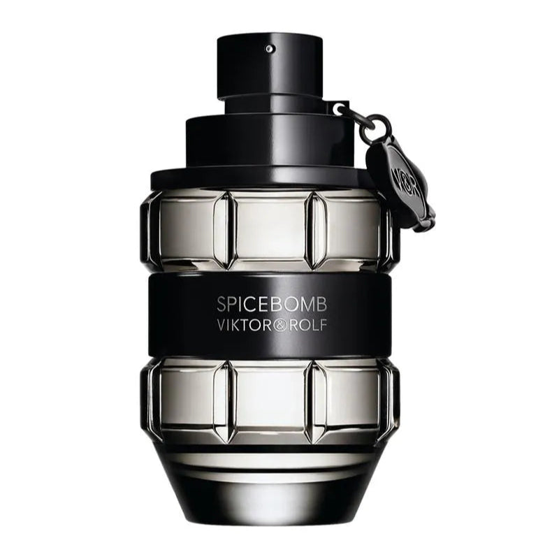 Spicebomb perfume bottle by Viktor & Rolf on a white background